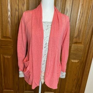 Fever Coral Knit Open Cardigan